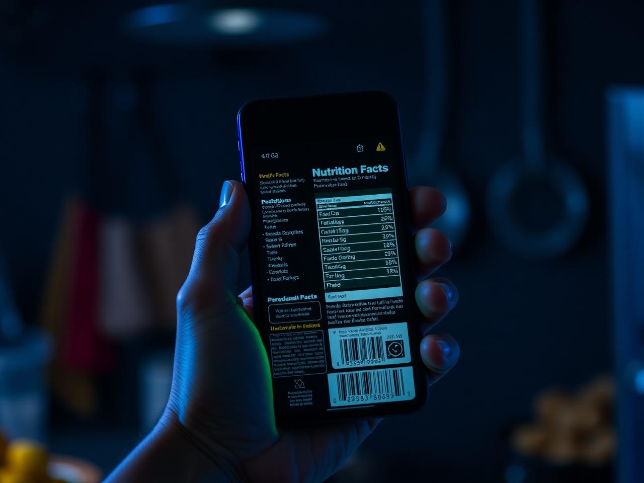 Scanning a nutrition label on a packaged food product